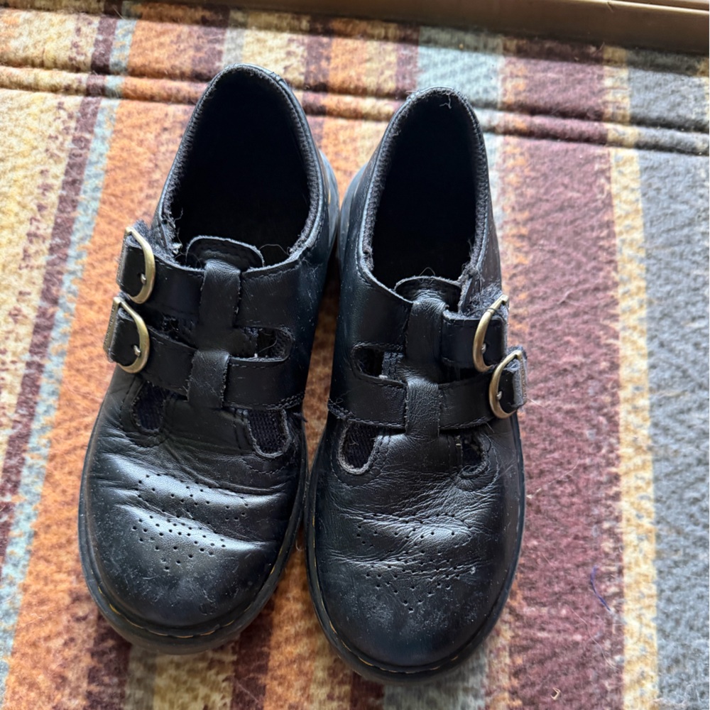 Dr. Martens Black Kids Dress Shoes with Buckles